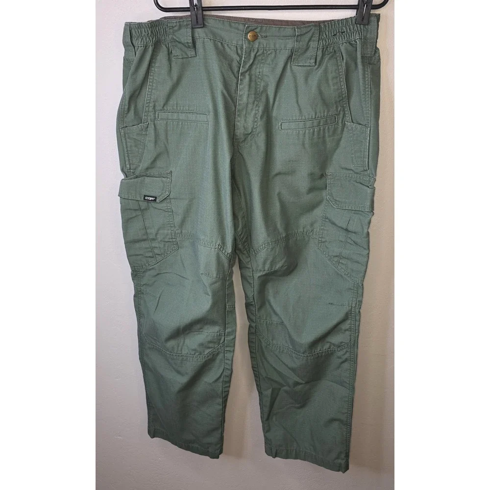 CQR TLP117 Mens Tactical Cargo Pants Green Ripstop Military Hiking Utility -3648